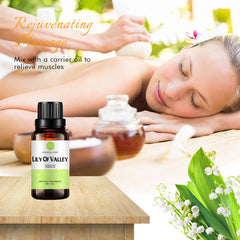 RAINBOW ABBY Lily of Valley oil used in massage for soothing relaxation.