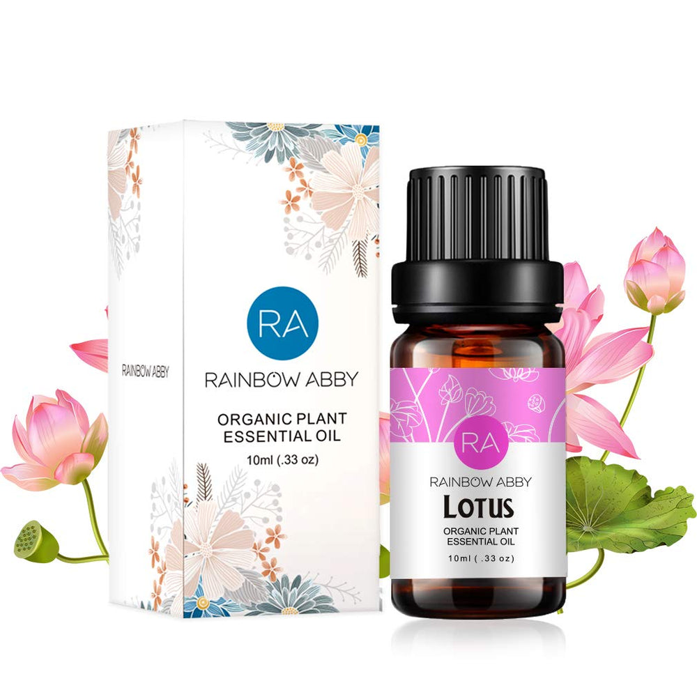 Rainbow Abby Lotus Essential Oil in dark-glass packaging protects quality from light exposure.