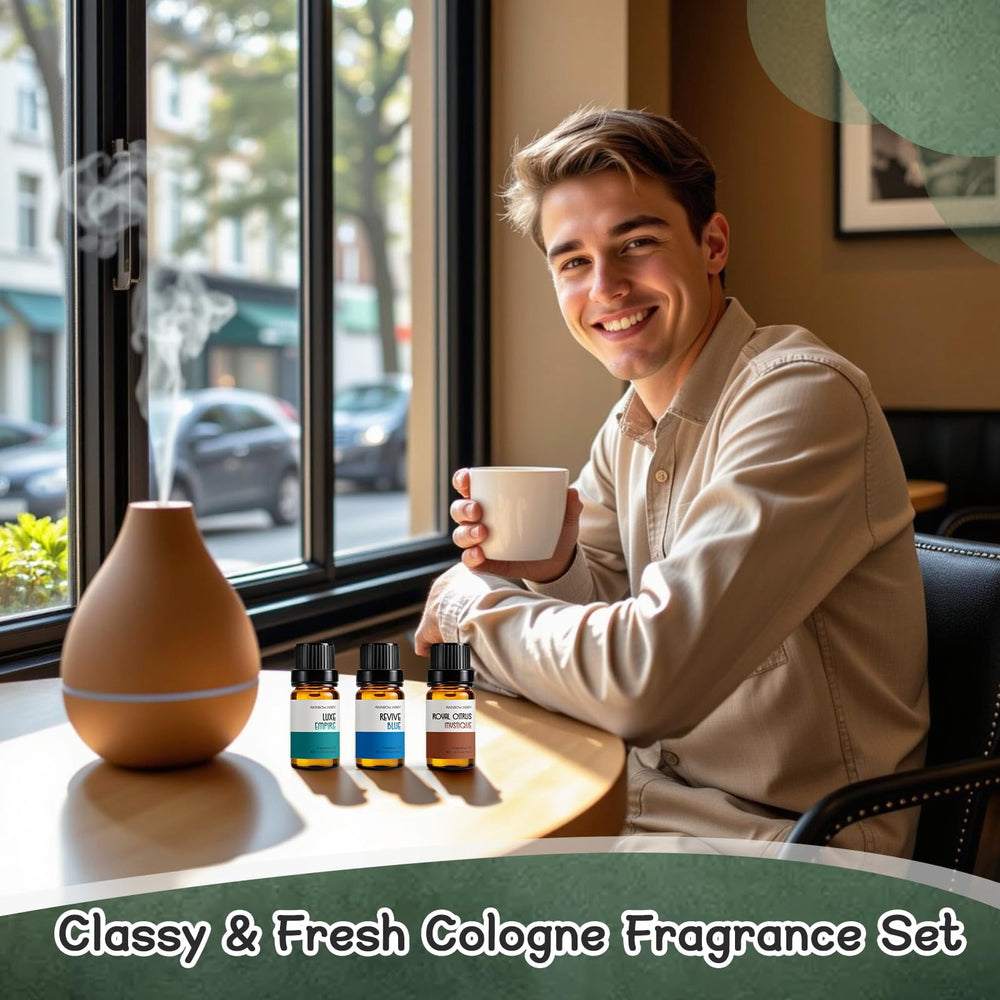 RAINBOW ABBY Revive Blue bottle for refreshing calm in diffusers or baths.