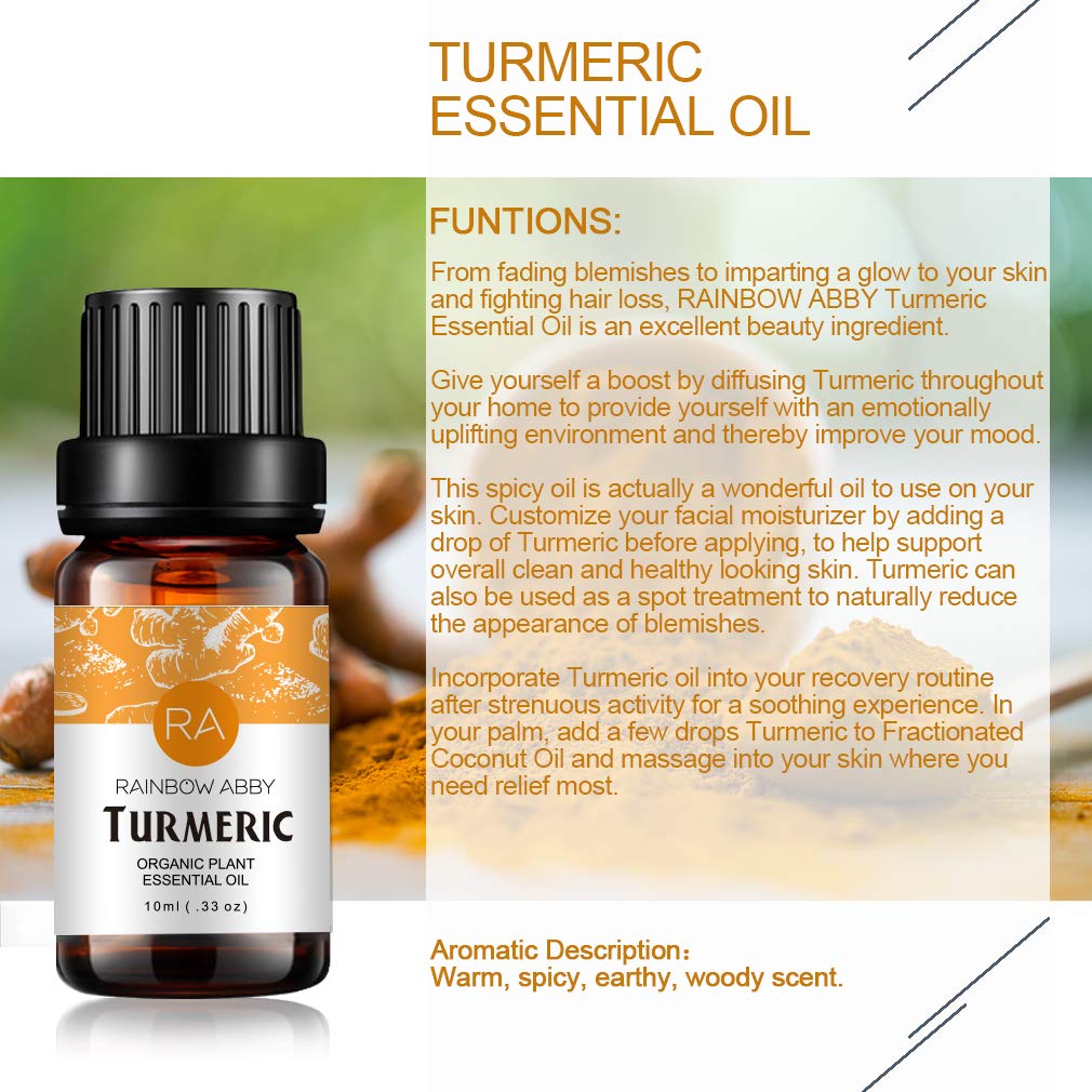 RAINBOW ABBY turmeric oil amber bottle closeup for skin and hair care
