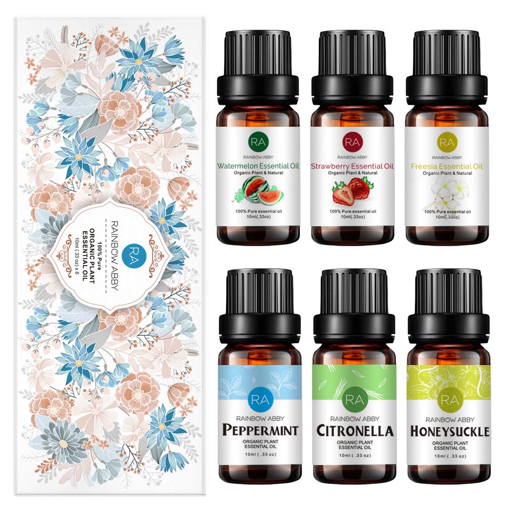 Rainbow Abby watermelon essential oil bottle adds fruity fragrance to spaces.