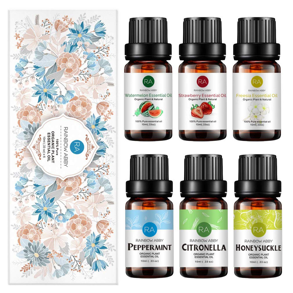 Rainbow Abby watermelon essential oil bottle adds fruity fragrance to spaces.