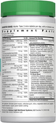 Three Rainbow Light 50+ mini-tablets shown as a daily dose for adults 50+