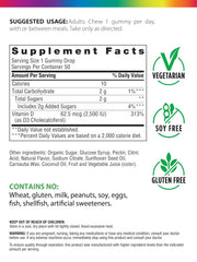 Rainbow Light Berry D-Licious bottle label highlights 2,500 IU per gummy