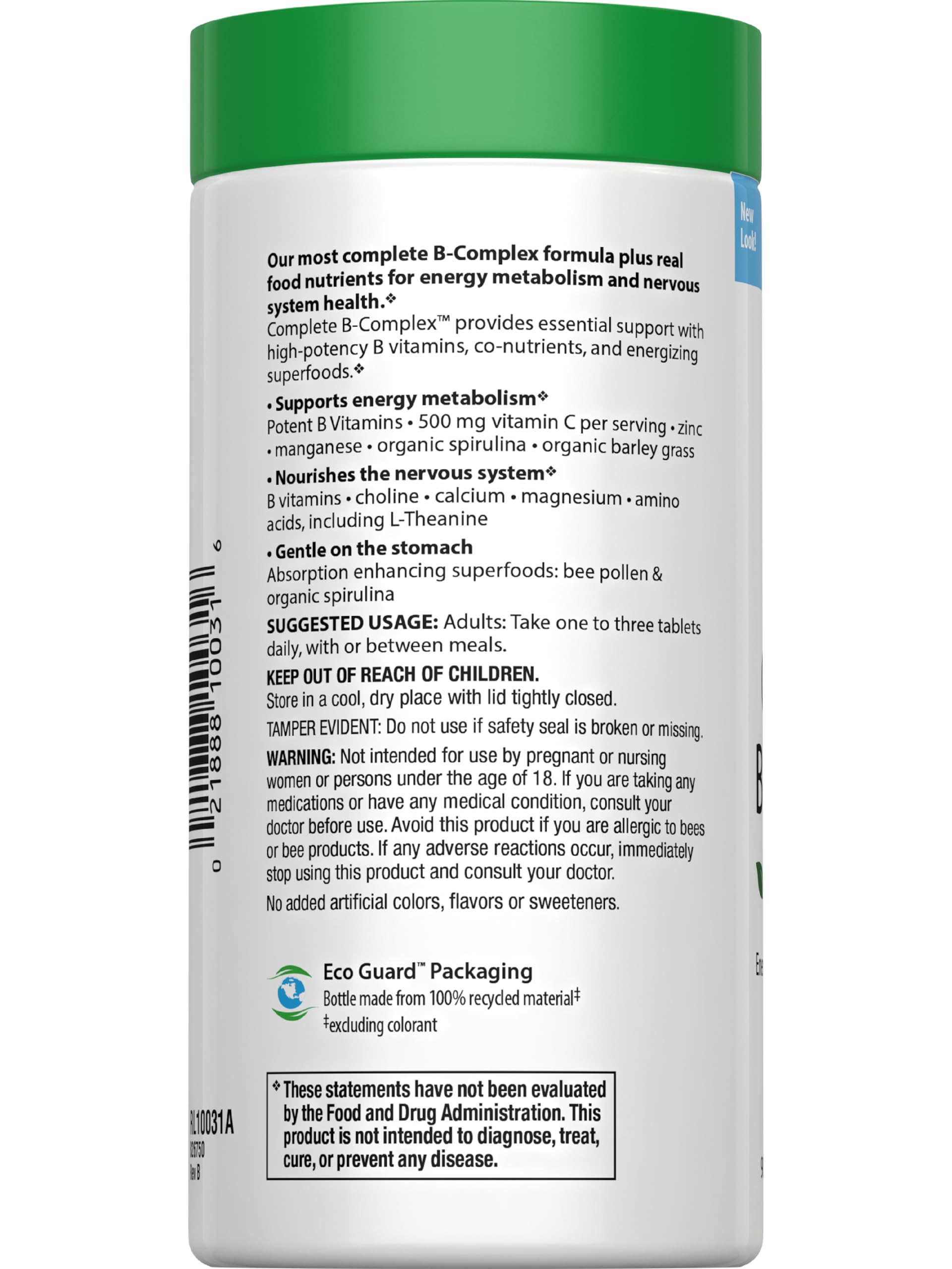 Rainbow Light Complete B-Complex packaging emphasizing daily wellness and nervous system support