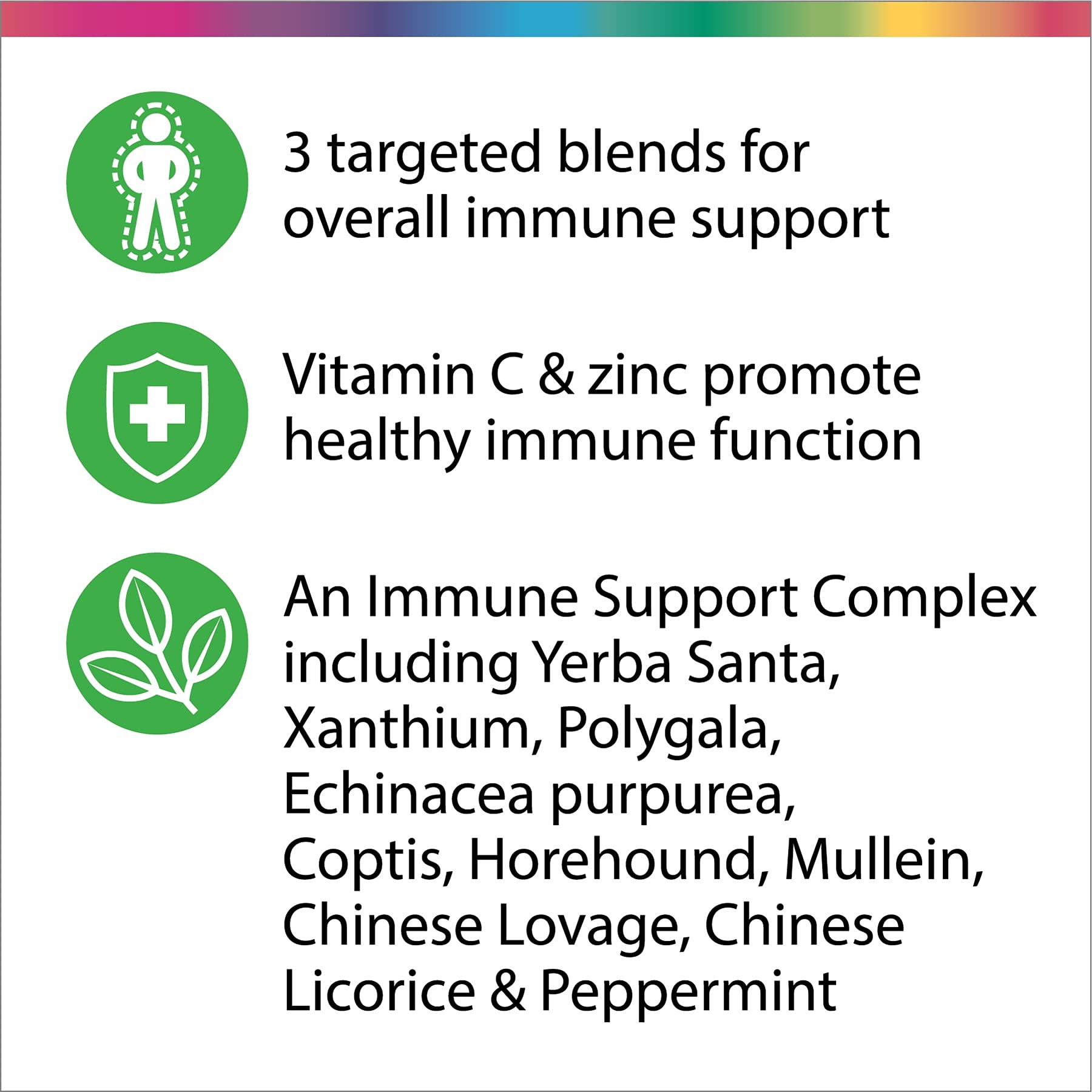 Rainbow Light Counter Attack ingredient blend illustration showing herbal components