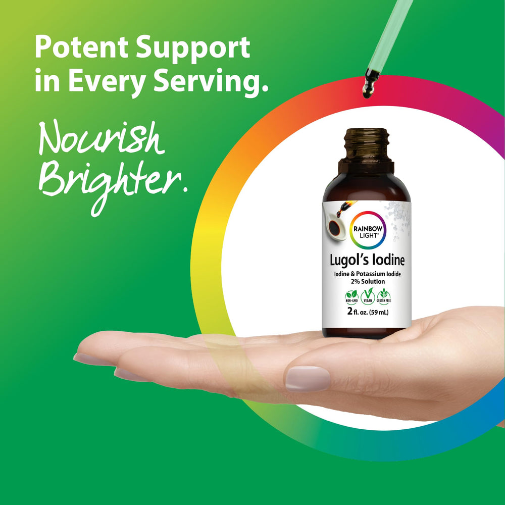 Rainbow Light Lugols distilled water base implies purity and simplicity
