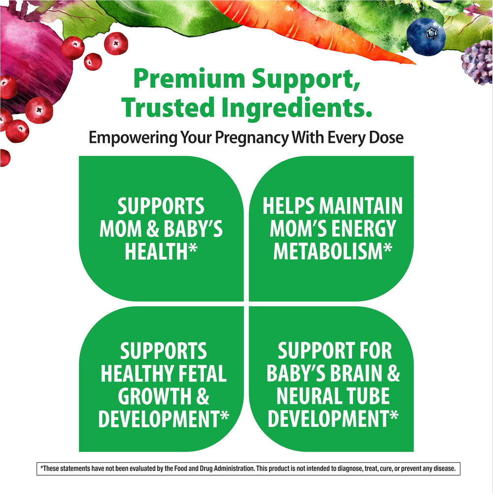 Rainbow Light Prenatal One vegan formulation with Rainbow Superfoods Blend in action.