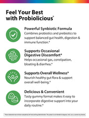 Rainbow Light Probiolicious gummies promoting digestive health and balance