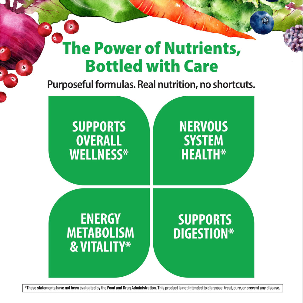 Rainbow Light Real Food Nutrients ingredients list highlights quality, natural sources.