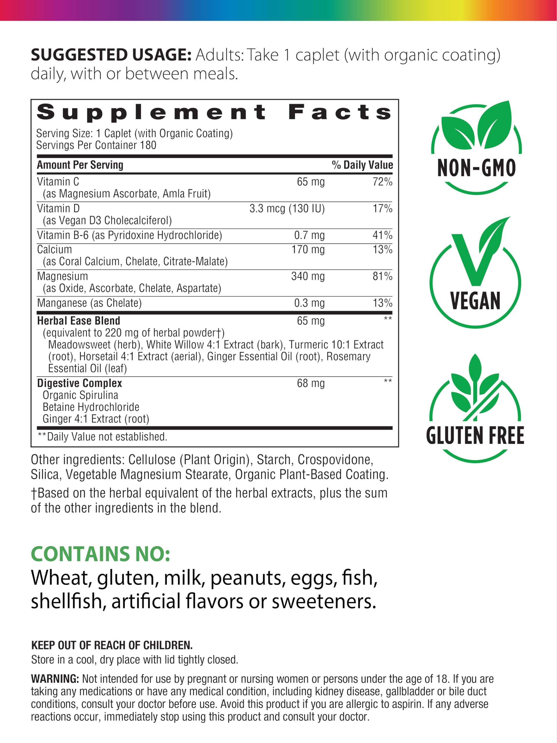 Rainbow Light spirulina-horsetail-ginger capsules highlight nutrient-rich blend