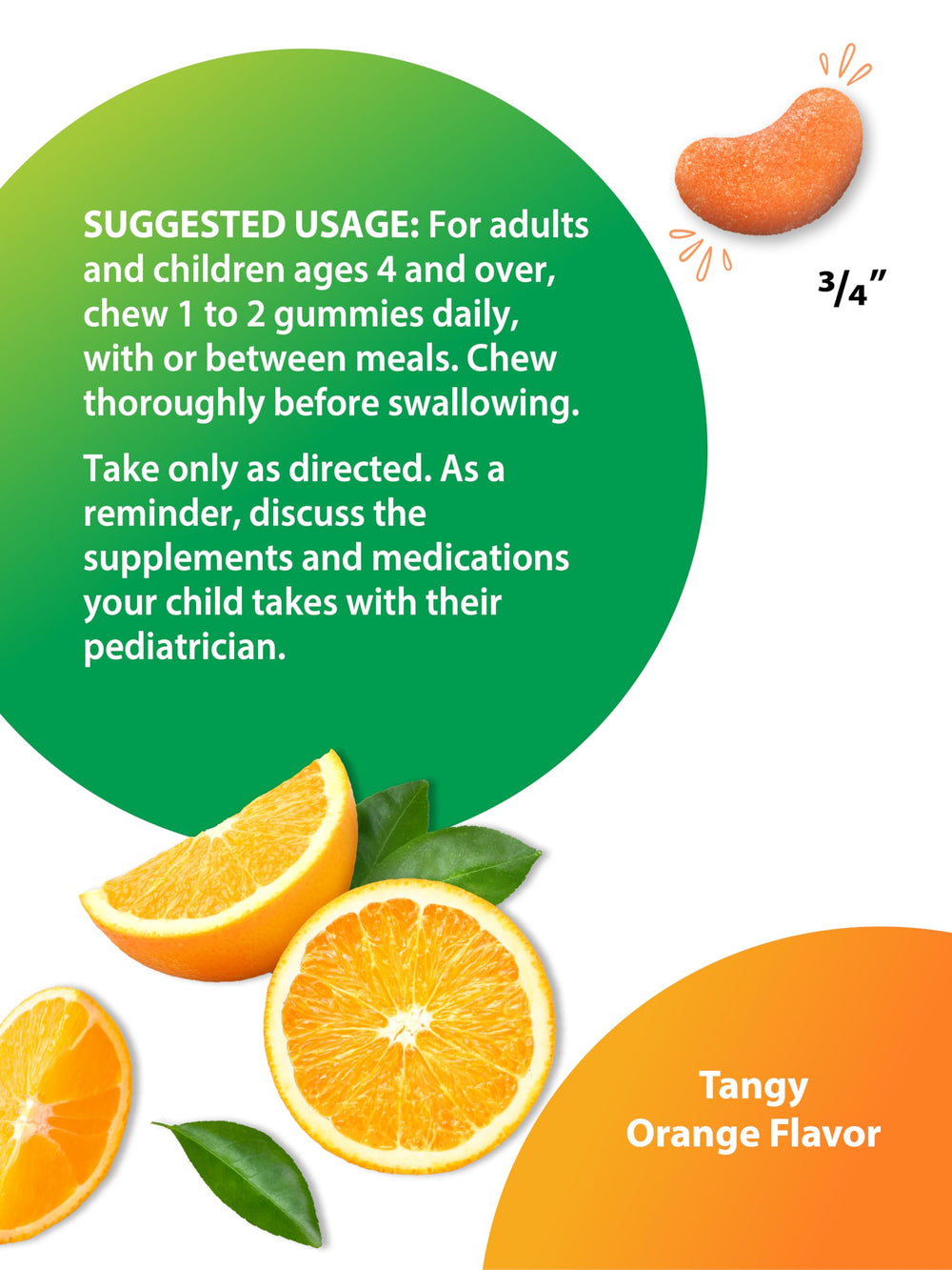 Tangy orange Rainbow Light gummies texture invites daily use for routine wellness.