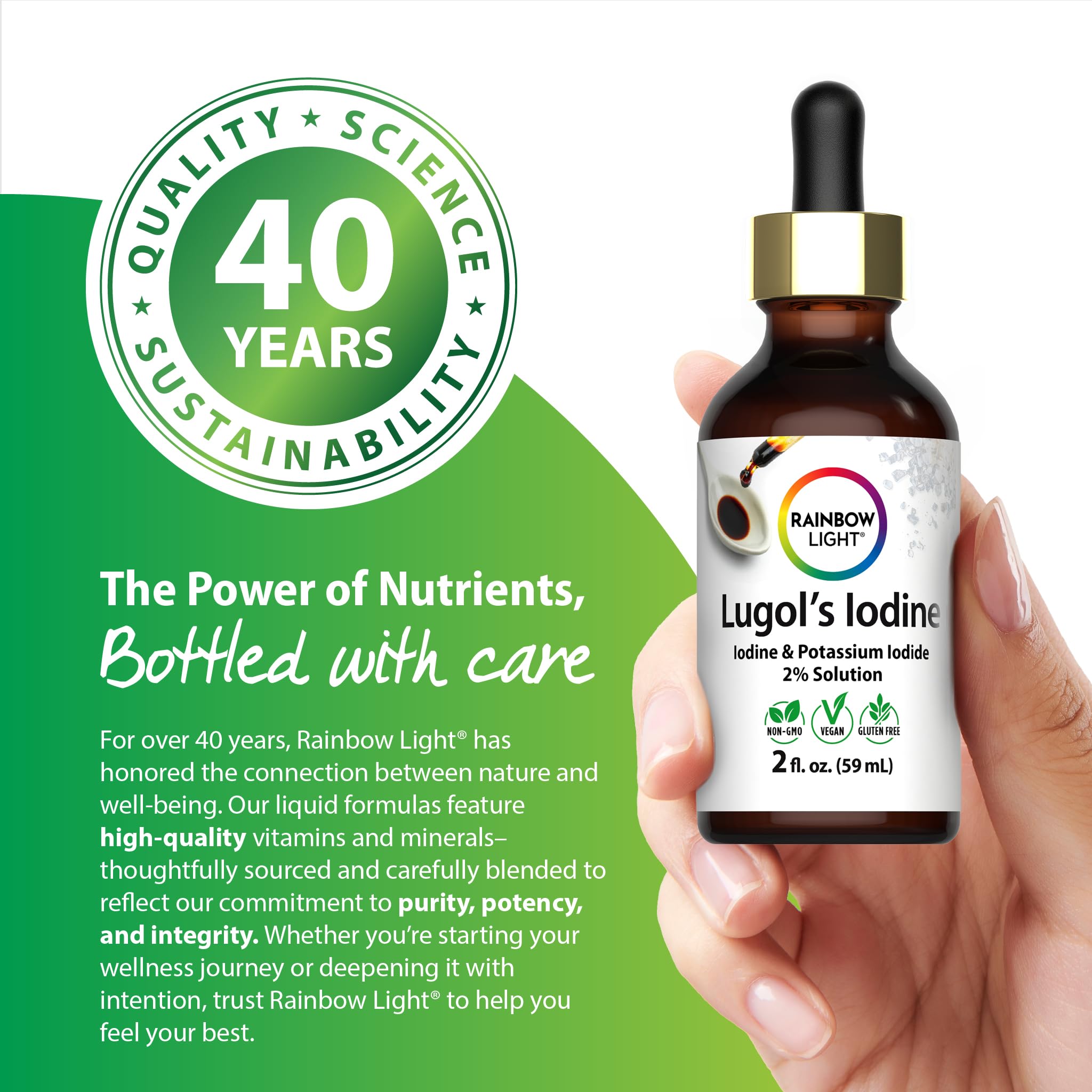 Rainbow Light vegan gluten-free label emphasizes clean ingredients