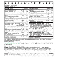 Rainbow Light Women's One 50+ label highlights key vitamins and minerals.