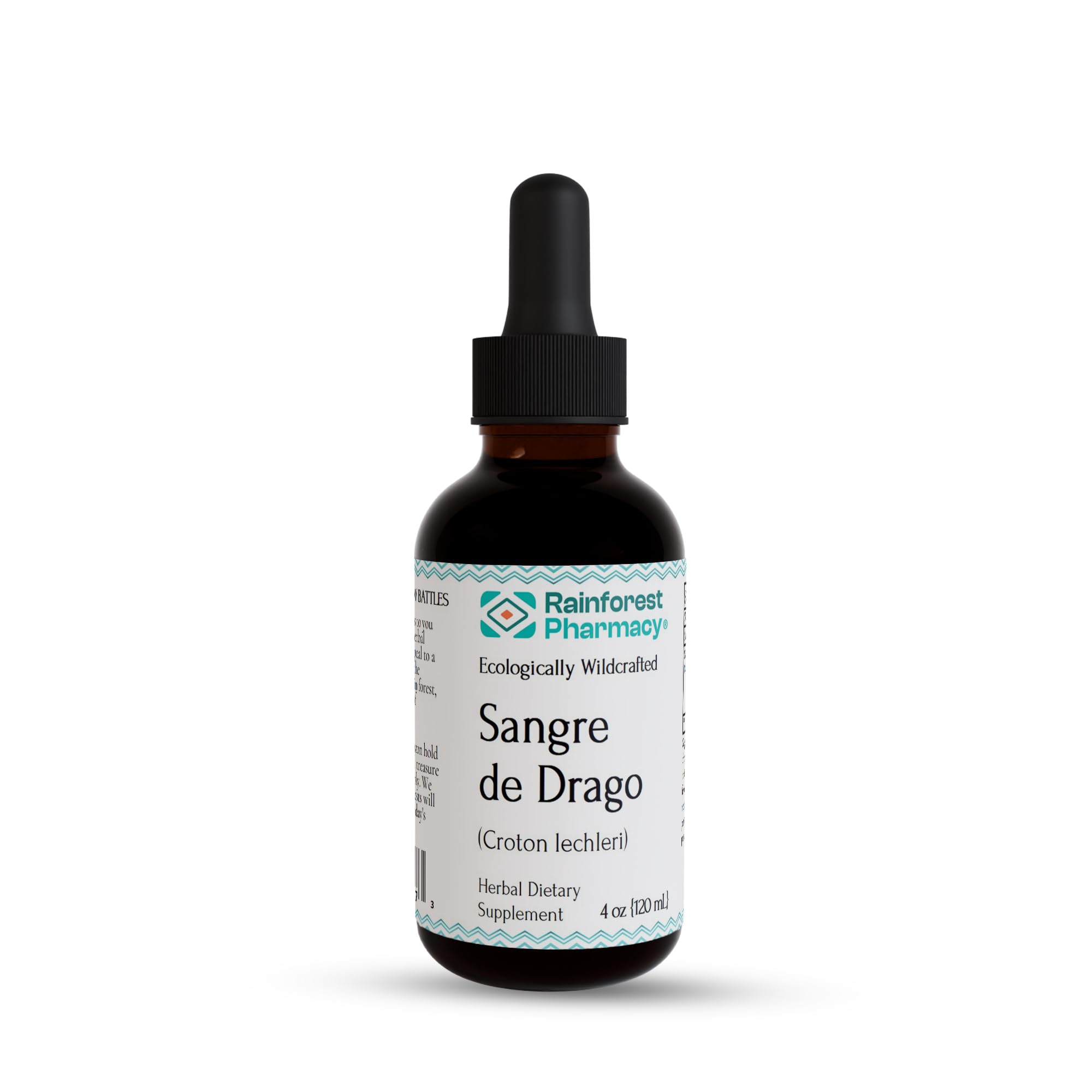 Rainforest Pharmacy Sangre de Drago bottle 4oz for daily use with water.