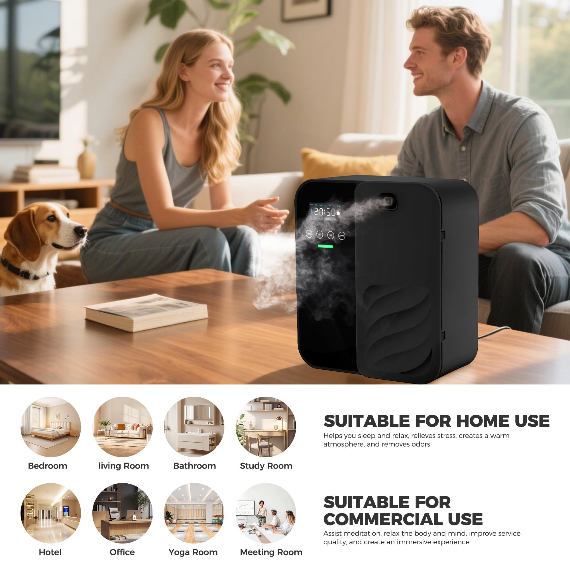 Raings diffuser operates quietly for undisturbed relaxation and work