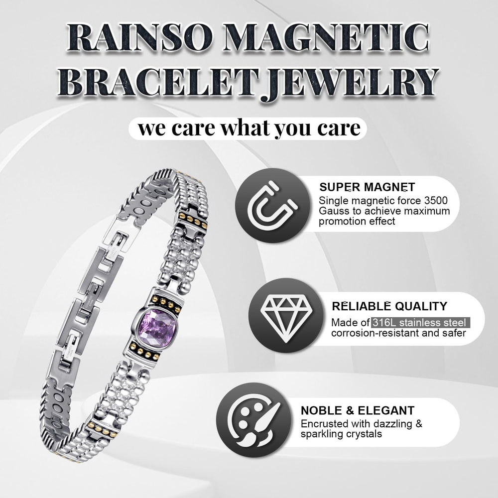 RainSo stainless steel bracelet shows durable magnetic construction for everyday use