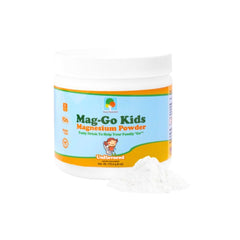 Raise Them Well Mag-Go Kids Magnesium Powder tub for gentle daily digestion support.
