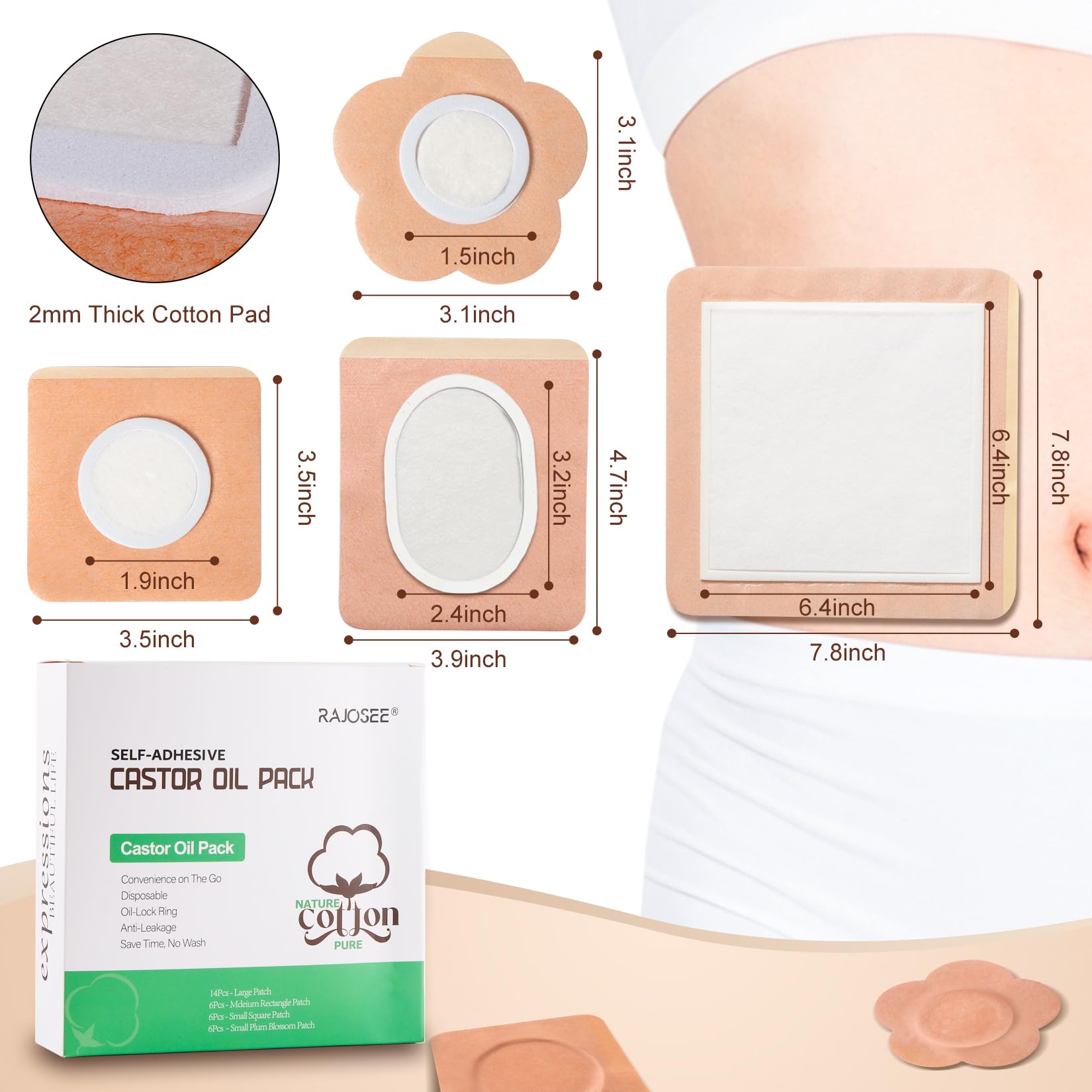 RAJOSEE medium patch ideal for neck and arms with stable hold.