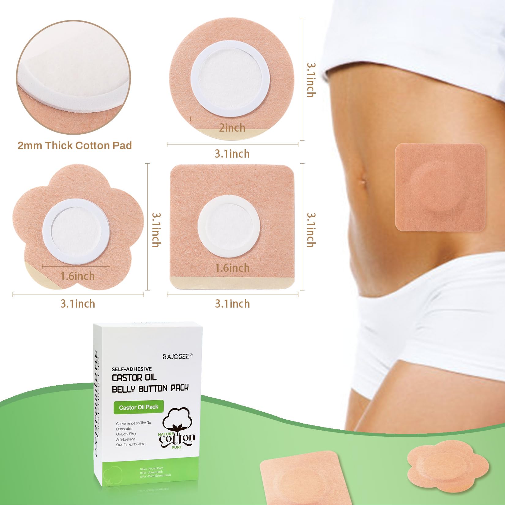 RAJOSEE disposable patches offer no-wash convenience and quick replacement.