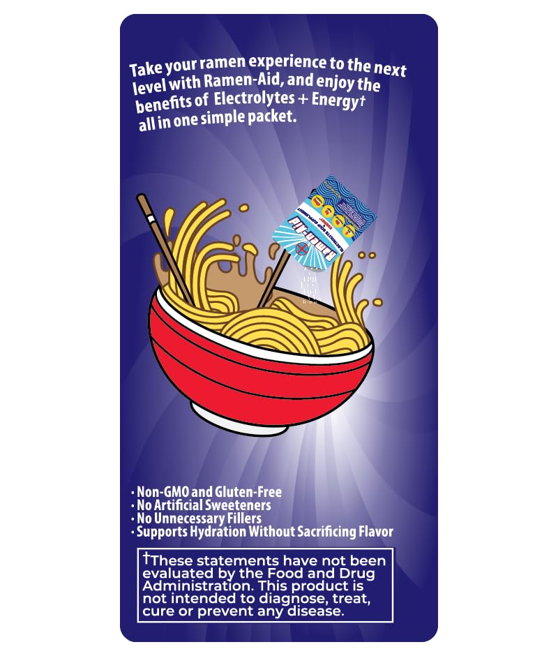 Ramen-Aid 12-pack packaging offers convenient on-the-go hydration