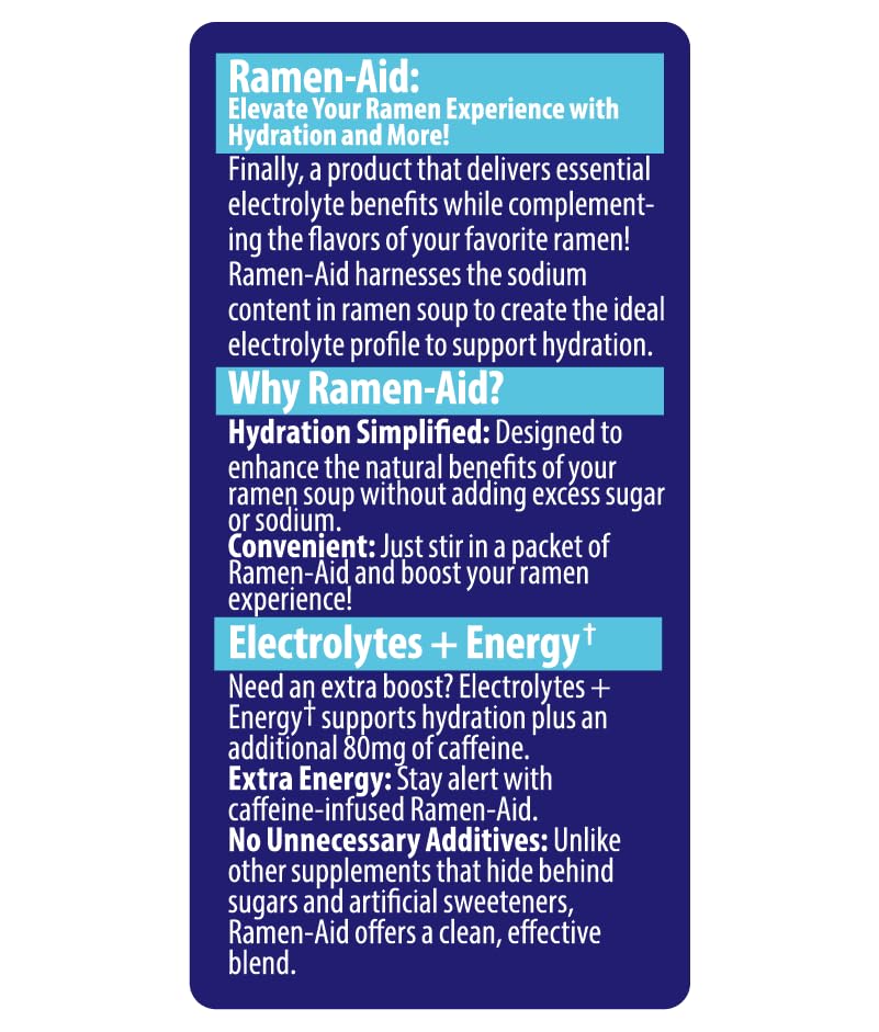 Ramen-Aid electrolyte-blend highlights five minerals for hydration