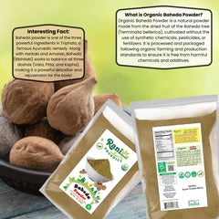 Rani Organic Baheda Powder packaging reseal keeps freshness.