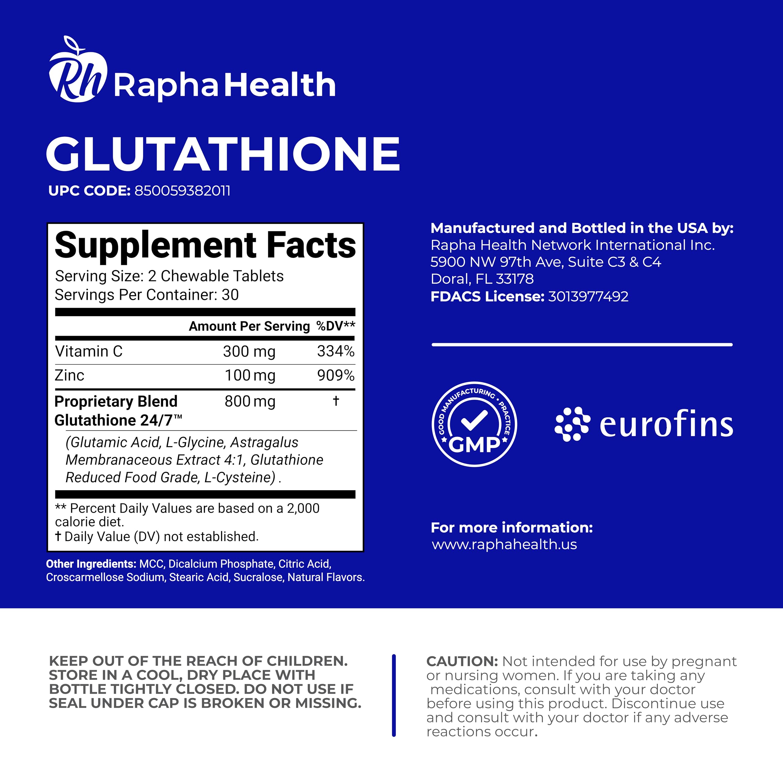 RAPHA HEALTH bottle with tablet count indicating two-month supply.