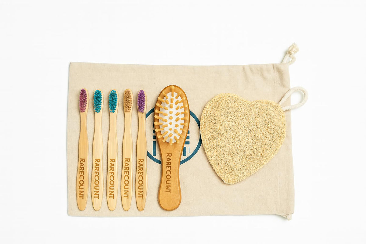 RARECOUNT wooden baby hair brush for gentle grooming and delicate skin.