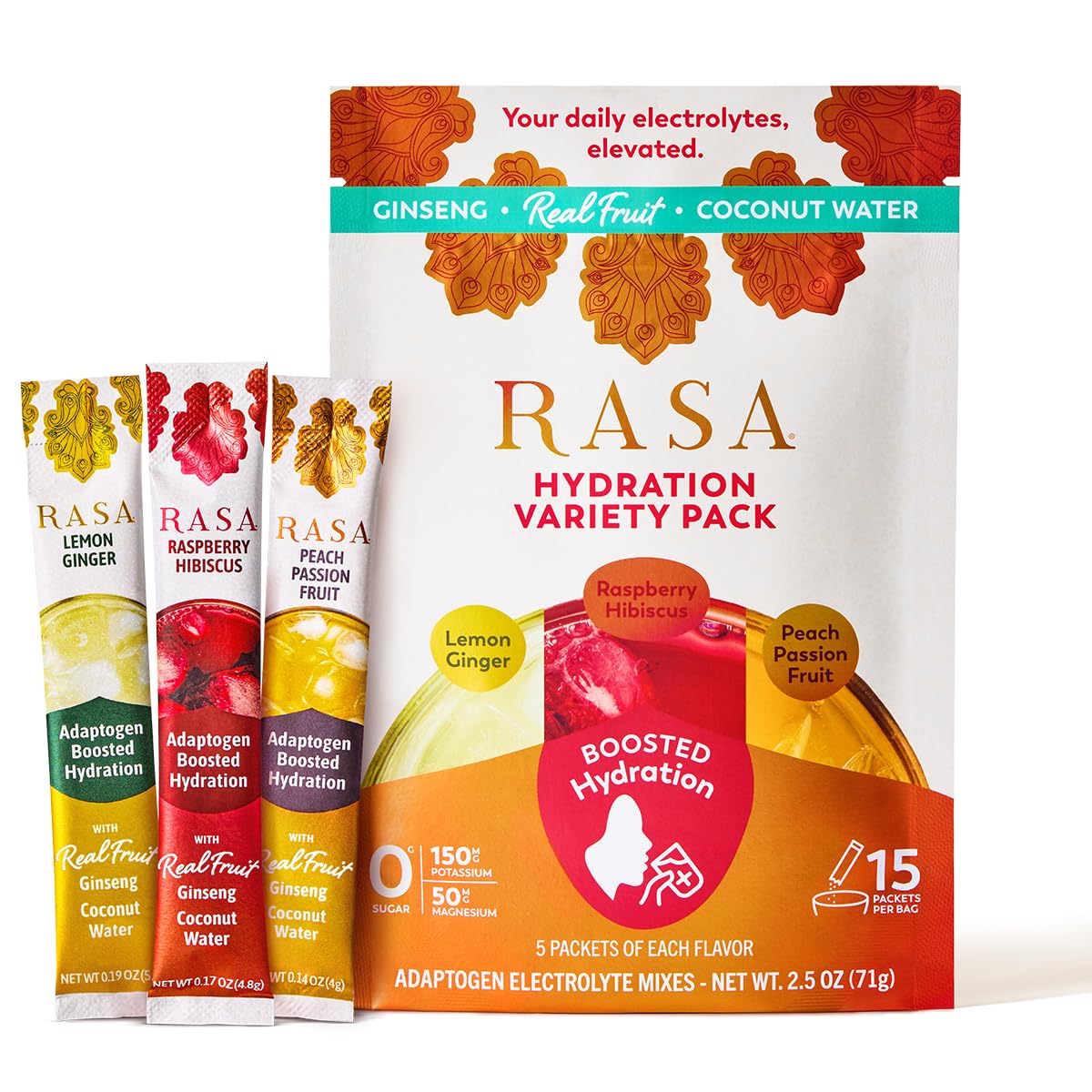 Rasa Hydration Peach Passion stick dissolving in water for a refreshing flavor boost