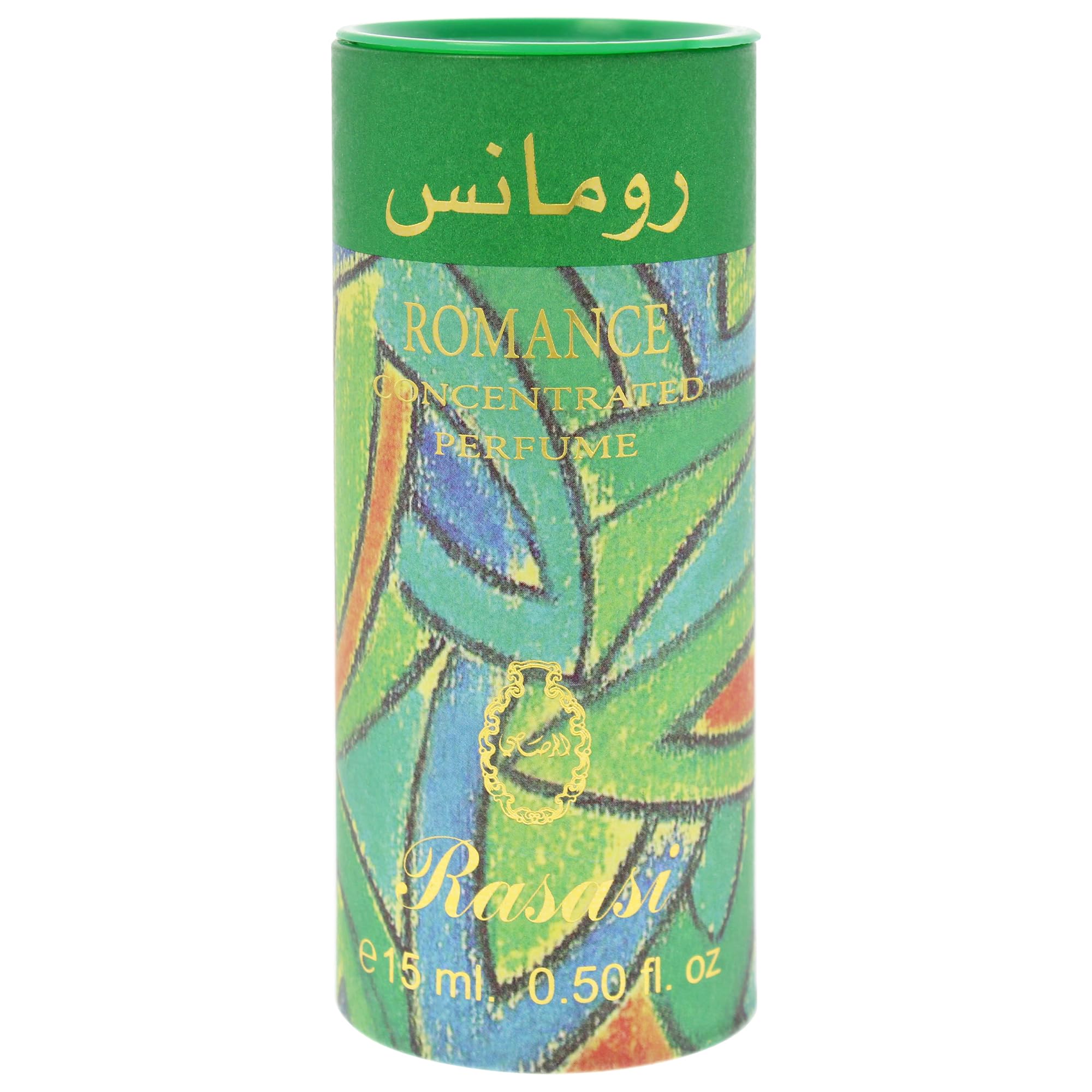 RASASI Romance Roll-On base notes visual highlights amber and musk warmth