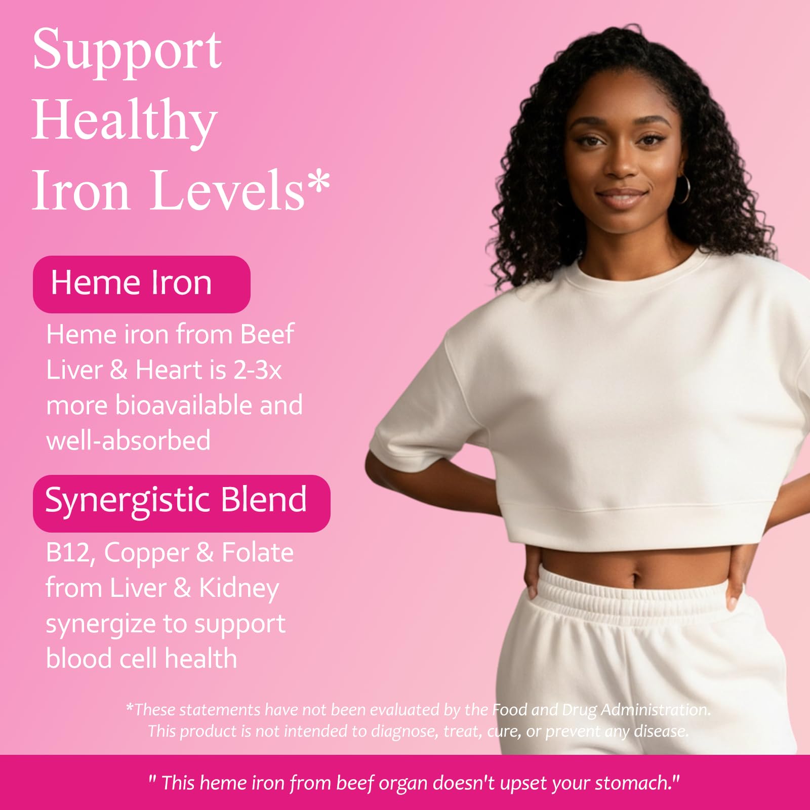 Closeup of Rasav capsules showing heme iron from liver and organ nutrition.