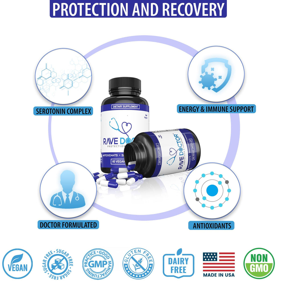 Rave Doctor festival community support card highlights brand involvement.