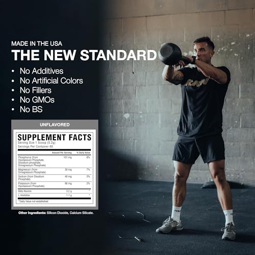 RAW Beta Alanine powder bottle packaging shot conveying quality and purity.