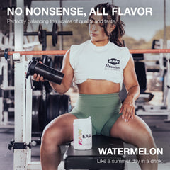 RAW EAA Watermelon bottle pour shows quick mix mid-workout