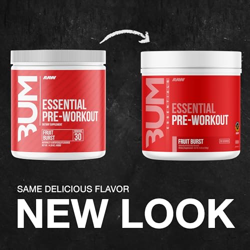 RAW Essential Pre-Workout scoop ready for precise pre-workout dosing