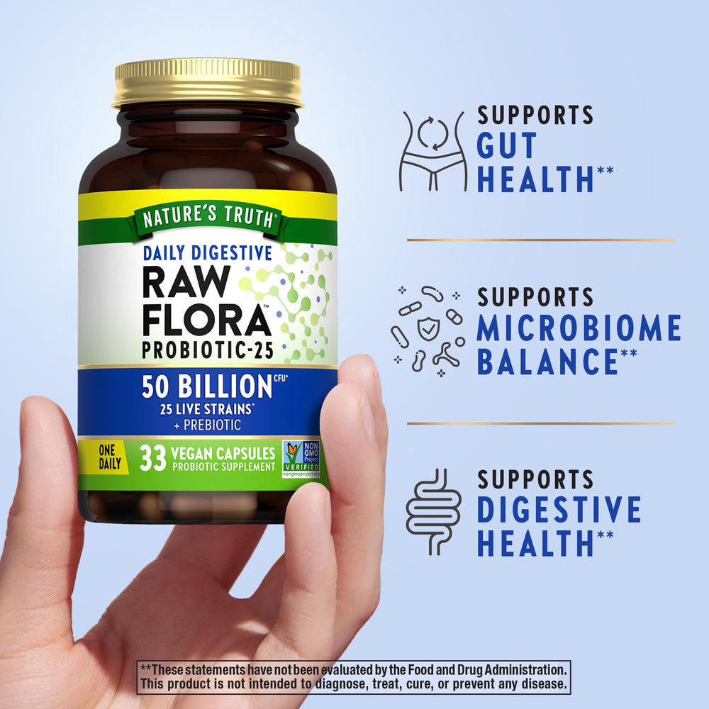 Raw Flora gluten-free and non-GMO for dietary flexibility.