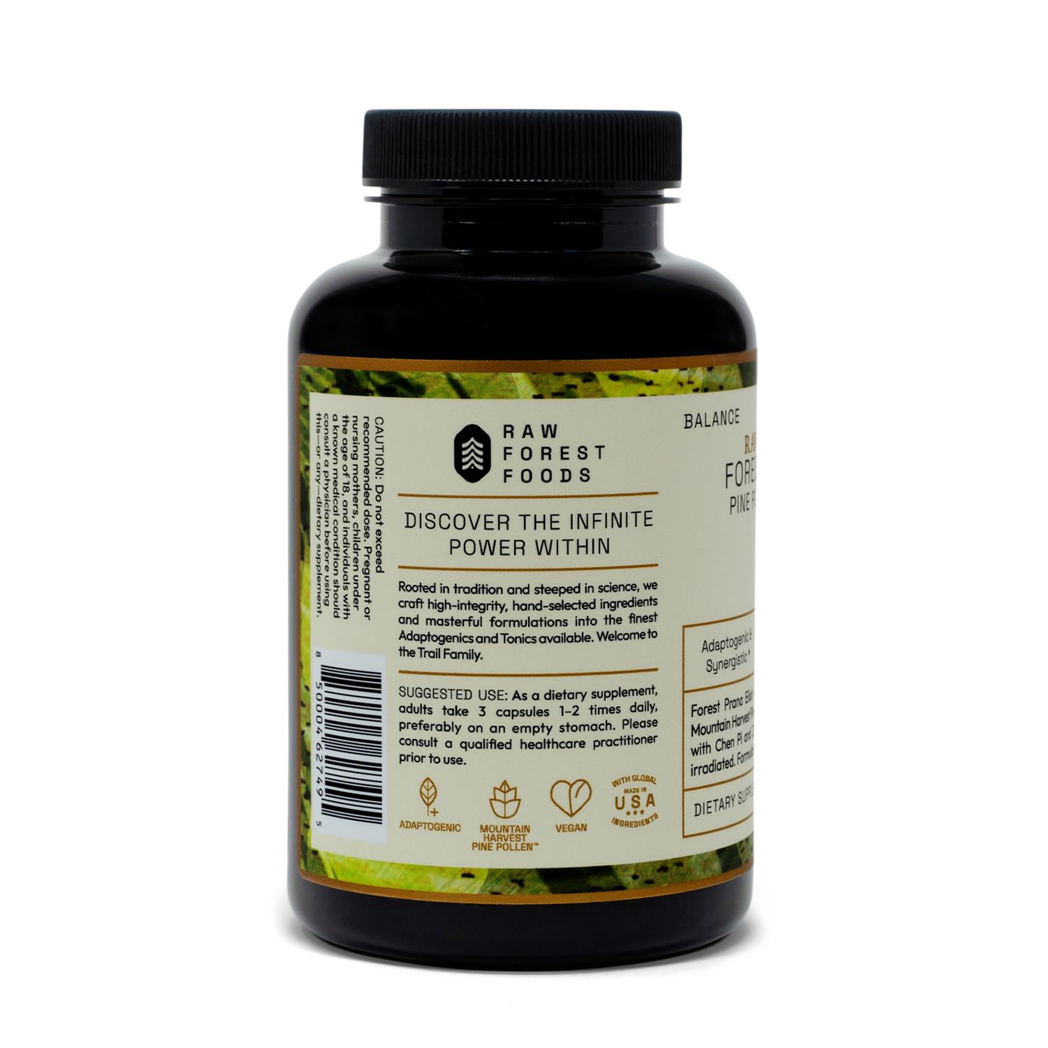 RAW Forest Foods amber bottle packaging preserves potency