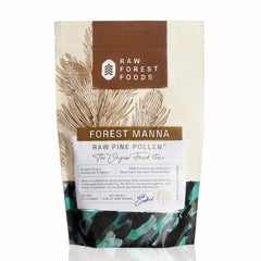 RAW Forest Foods Forest Manna pine pollen powder bottle for daily nutrition.