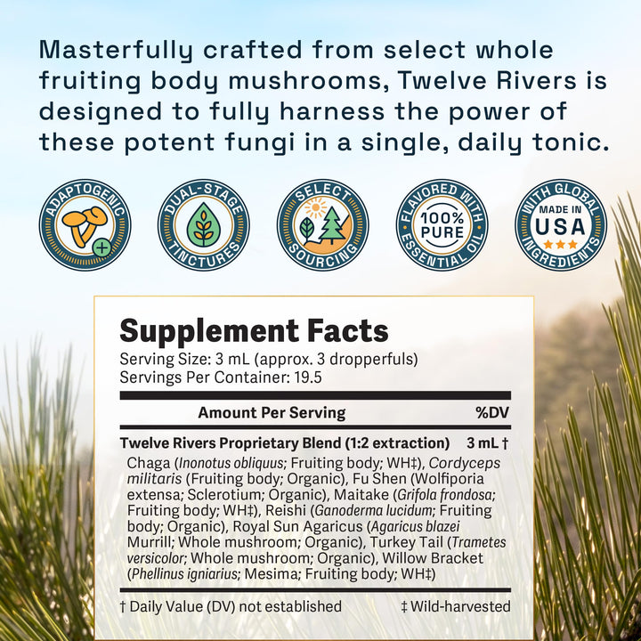 Bottle shows organic and cGMP NSF quality marks