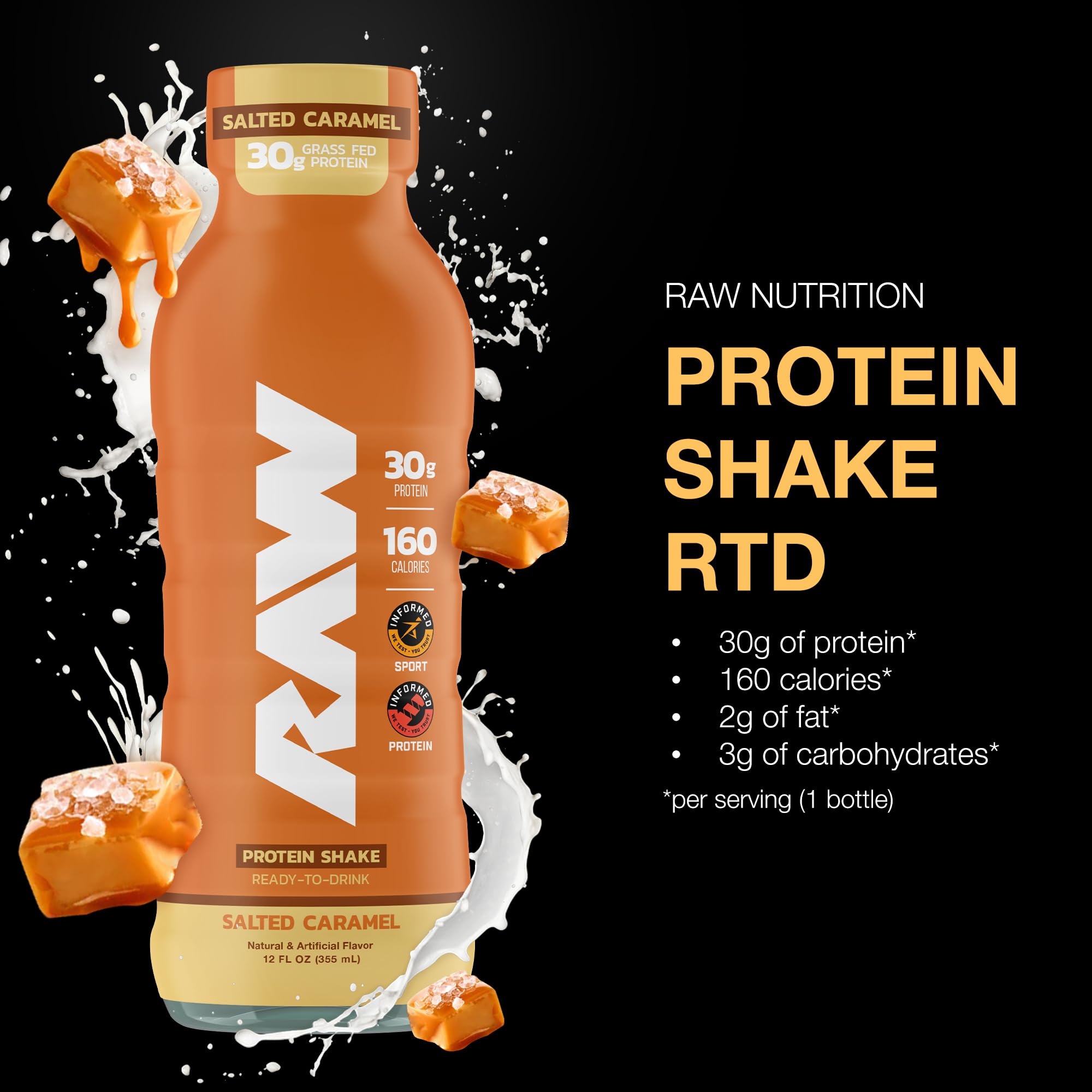 RAW grass-fed whey protein isolate shake bottle highlighting quality protein