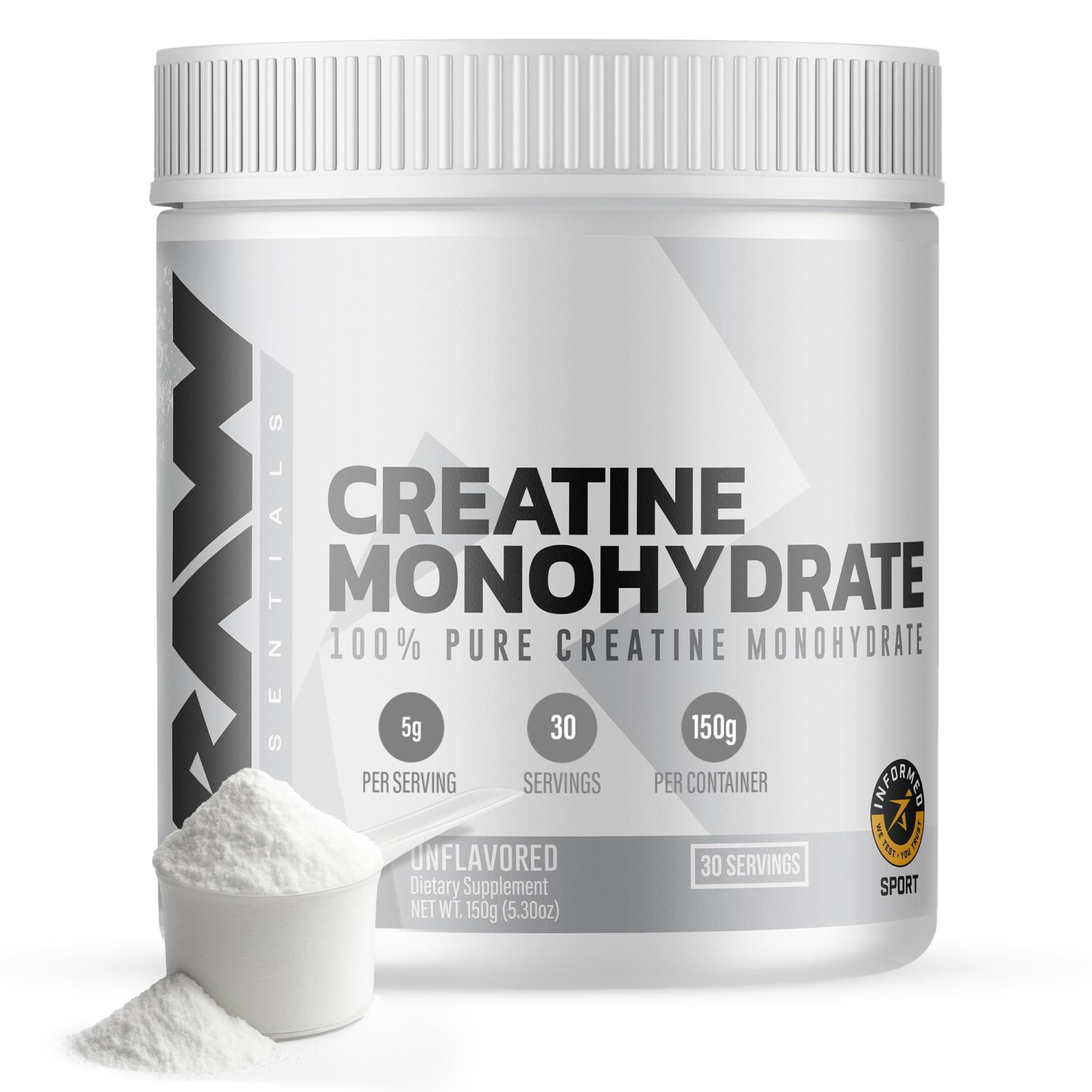 RAW Nutrition creatine monohydrate powder bottle for stronger workouts
