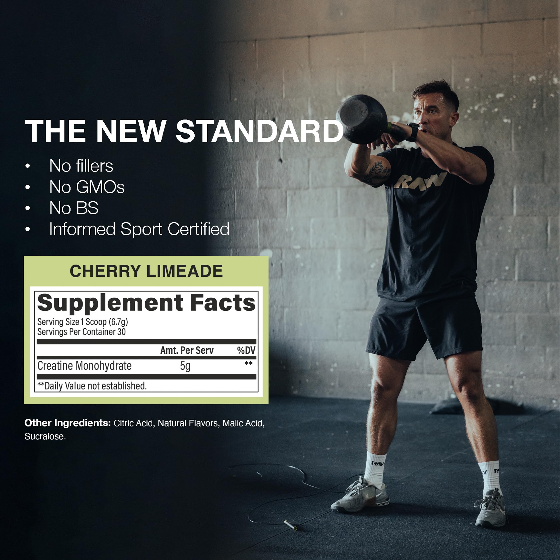 Informed Sport certified RAW creatine powder supports trusted training.