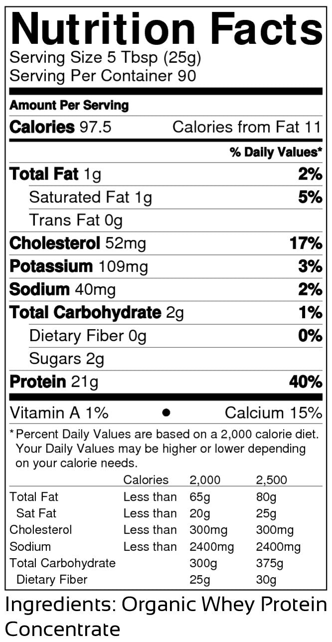 Raw Organic Whey packaging in BPA-free packaging for safety