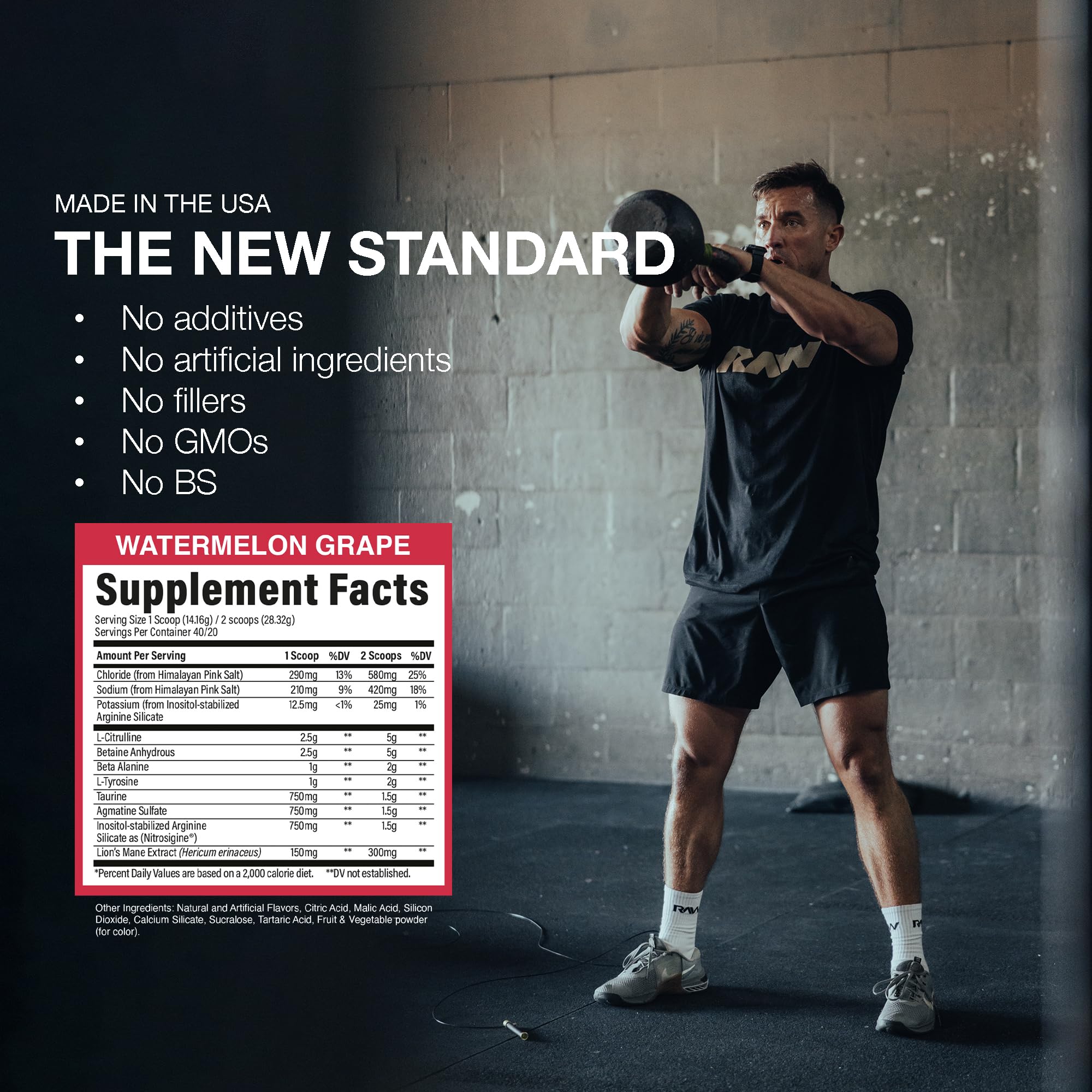 RAW Pump Stim Free night training setup ready for caffeine-free sessions.