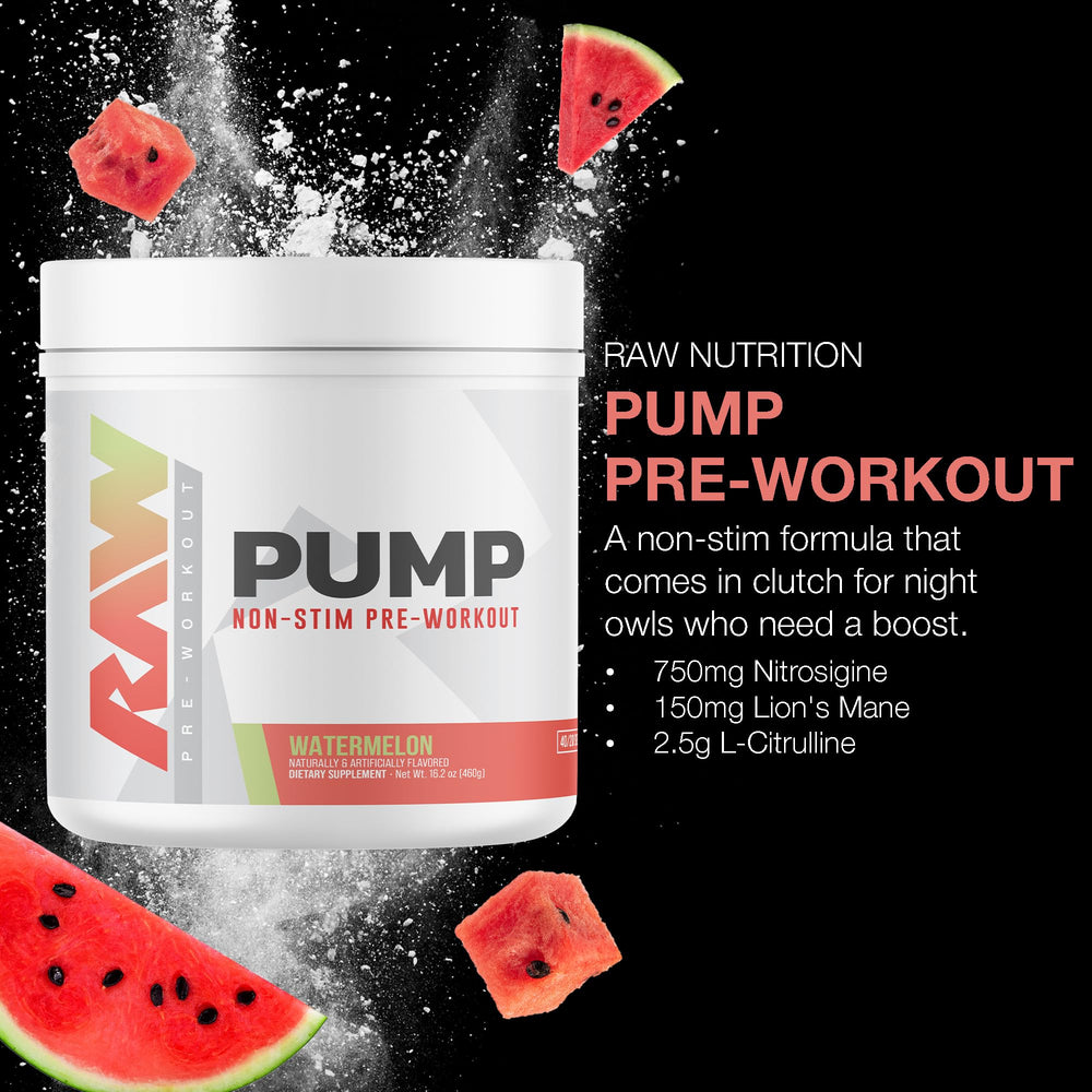 RAW Pump Stim Free powder scoop ready to mix before training