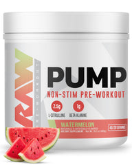 RAW Pump Stim Free Watermelon bottle for caffeine-free workouts