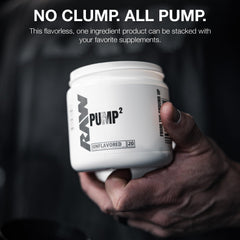 RAW Pump2 Glycersize glycerol ingredient name shown, signaling hydration benefits.