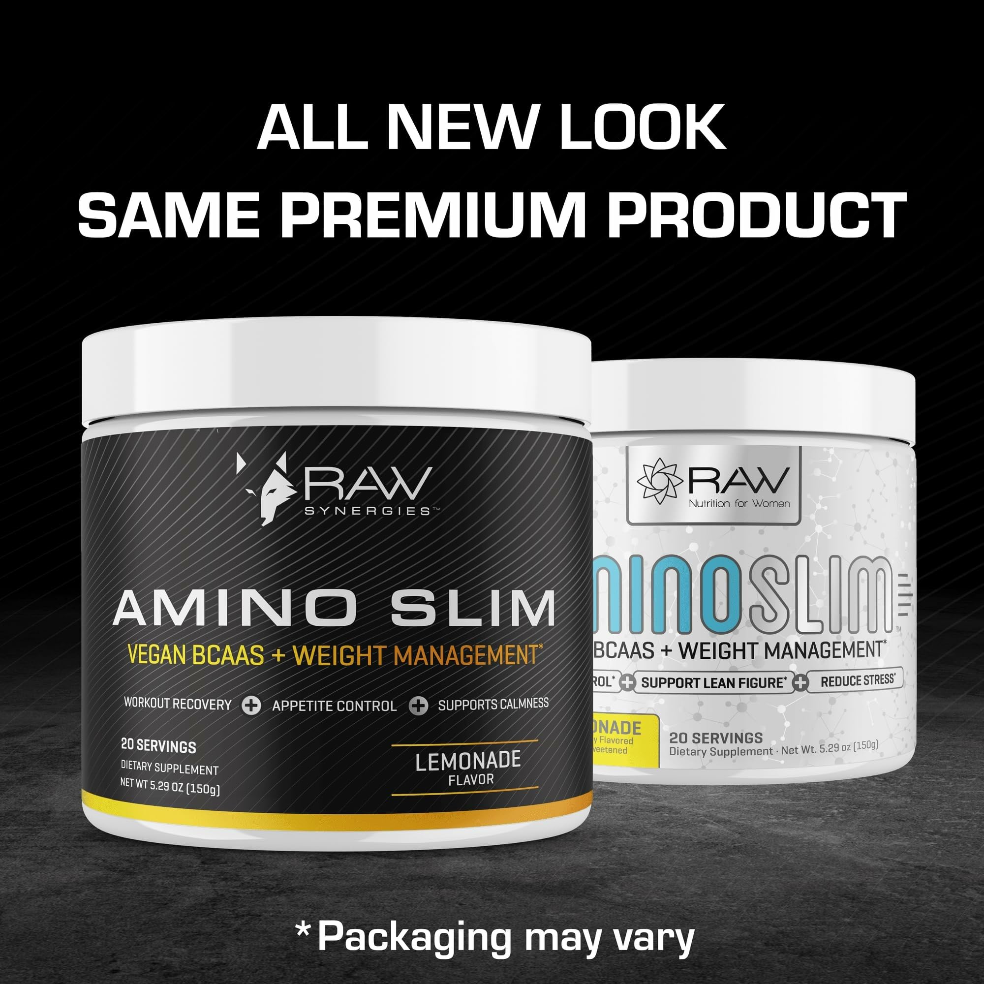 RAW Synergies Amino Slim lemonade glass for sustained energy during workouts.