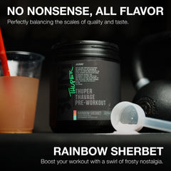 RAW Thuper Thavage ingredient panel highlights key ingredients for performance.